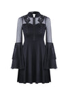Cute gothic flower bust layered sleeve midi dress DW216 - Gothlolibeauty