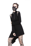 Punk zippered hollow shoulder dress DW218 - Gothlolibeauty