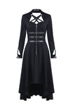 Punk buckle zippered long dress DW219 - Gothlolibeauty