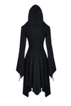 Gothic lace-up bust and sleeve hooded dress DW220 - Gothlolibeauty