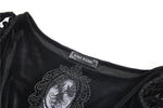 Gothic lace-up velvet midi dress DW224 - Gothlolibeauty