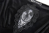 Gothic lace-up velvet midi dress DW224 - Gothlolibeauty