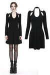 Punk crossed neckline sexy midi dress DW238 - Gothlolibeauty