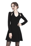 Punk crossed neckline sexy midi dress DW238 - Gothlolibeauty