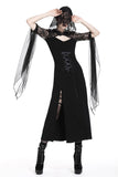 Gothic lacey hooded side slits maxi dress DW244 - Gothlolibeauty