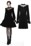 Gothic cross lacey velvet dress DW245 - Gothlolibeauty