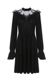 Gothic cross lacey velvet dress DW245 - Gothlolibeauty