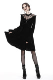 Gothic cross lacey velvet dress DW245 - Gothlolibeauty