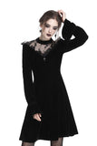 Gothic cross lacey velvet dress DW245 - Gothlolibeauty