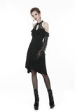 Black lady lace knitted off-shoulders dress DW246 - Gothlolibeauty