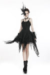 Gothic lolita elegant lace tasseled hem dress DW249 - Gothlolibeauty