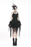 Gothic lolita elegant lace tasseled hem dress DW249 - Gothlolibeauty