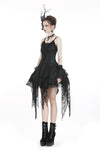 Gothic lolita elegant lace tasseled hem dress DW249 - Gothlolibeauty