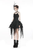 Gothic lolita elegant lace tasseled hem dress DW249 - Gothlolibeauty