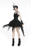 Gothic lolita elegant lace tasseled hem dress DW249 - Gothlolibeauty