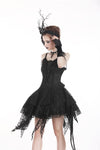 Gothic lolita elegant lace tasseled hem dress DW249 - Gothlolibeauty