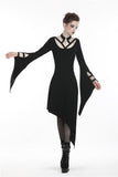 Punk Black dress with asymmetrical hem DW254 - Gothlolibeauty