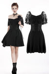 Gothic lolita lace-up chiffon dress DW264 - Gothlolibeauty