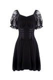 Gothic lolita lace-up chiffon dress DW264 - Gothlolibeauty