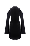 Gothic lace up neck dress with sexy hollow shoulders DW269 - Gothlolibeauty