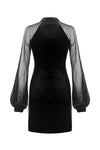 Retro Black tight dress with mesh sleeves DW270 - Gothlolibeauty