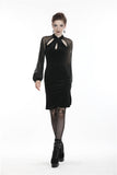 Retro Black tight dress with mesh sleeves DW270 - Gothlolibeauty