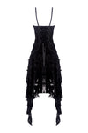 Gothic feather lace side long hem dress DW277 - Gothlolibeauty