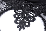 Gothic flower neck lace mesh sleeves dress DW280 - Gothlolibeauty