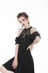 Gothic lady lacey lace up chest dress DW299 - Gothlolibeauty