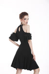 Gothic lady lacey lace up chest dress DW299 - Gothlolibeauty