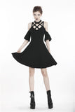 Punk off shoulder sexy dress with back lace up DW304 - Gothlolibeauty
