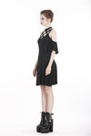 Punk off shoulder sexy dress with back lace up DW304 - Gothlolibeauty