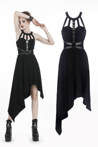 Punk dress with asymmetrical hem DW310 - Gothlolibeauty