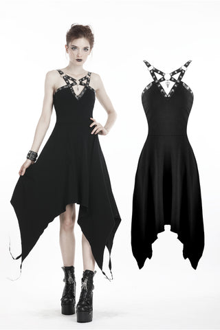 Punk metal V chest dress DW315 - Gothlolibeauty