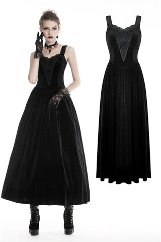 Gothic women maxi strap dress DW322 - Gothlolibeauty