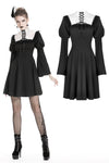 Cute goth outfits chiffon dress with white lace up chest DW328 - Gothlolibeauty