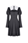 Cute goth outfits chiffon dress with white lace up chest DW328 - Gothlolibeauty