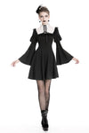 Cute goth outfits chiffon dress with white lace up chest DW328 - Gothlolibeauty