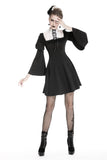 Cute goth outfits chiffon dress with white lace up chest DW328 - Gothlolibeauty