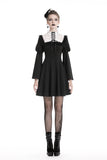 Cute goth outfits chiffon dress with white lace up chest DW328 - Gothlolibeauty