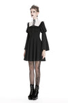 Cute goth outfits chiffon dress with white lace up chest DW328 - Gothlolibeauty