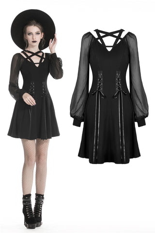 Black punk alternative star homecoming dresses DW330 - Gothlolibeauty