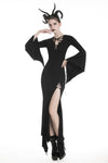 Gothic slashed maxi tight dress  DW332 - Gothlolibeauty