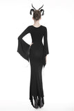 Gothic slashed maxi tight dress  DW332 - Gothlolibeauty