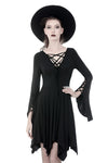 Gothic modol lace up chest midi dress DW345 - Gothlolibeauty