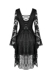 Gothic Japanese lace dress with kimono neck DW347 - Gothlolibeauty