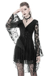 Gothic Japanese lace dress with kimono neck DW347 - Gothlolibeauty