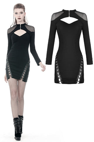 Punk mermaid sexy lace up thigh pencil dress DW353 - Gothlolibeauty