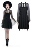 Punk mesh horn long sleeves midi dress  DW354 - Gothlolibeauty