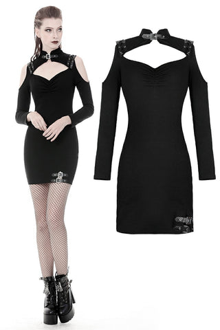 Punk off-shoulders bodycon dress DW360 - Gothlolibeauty